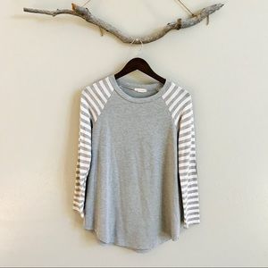 First Look Grey Striped Long Sleeve Shirt - M
